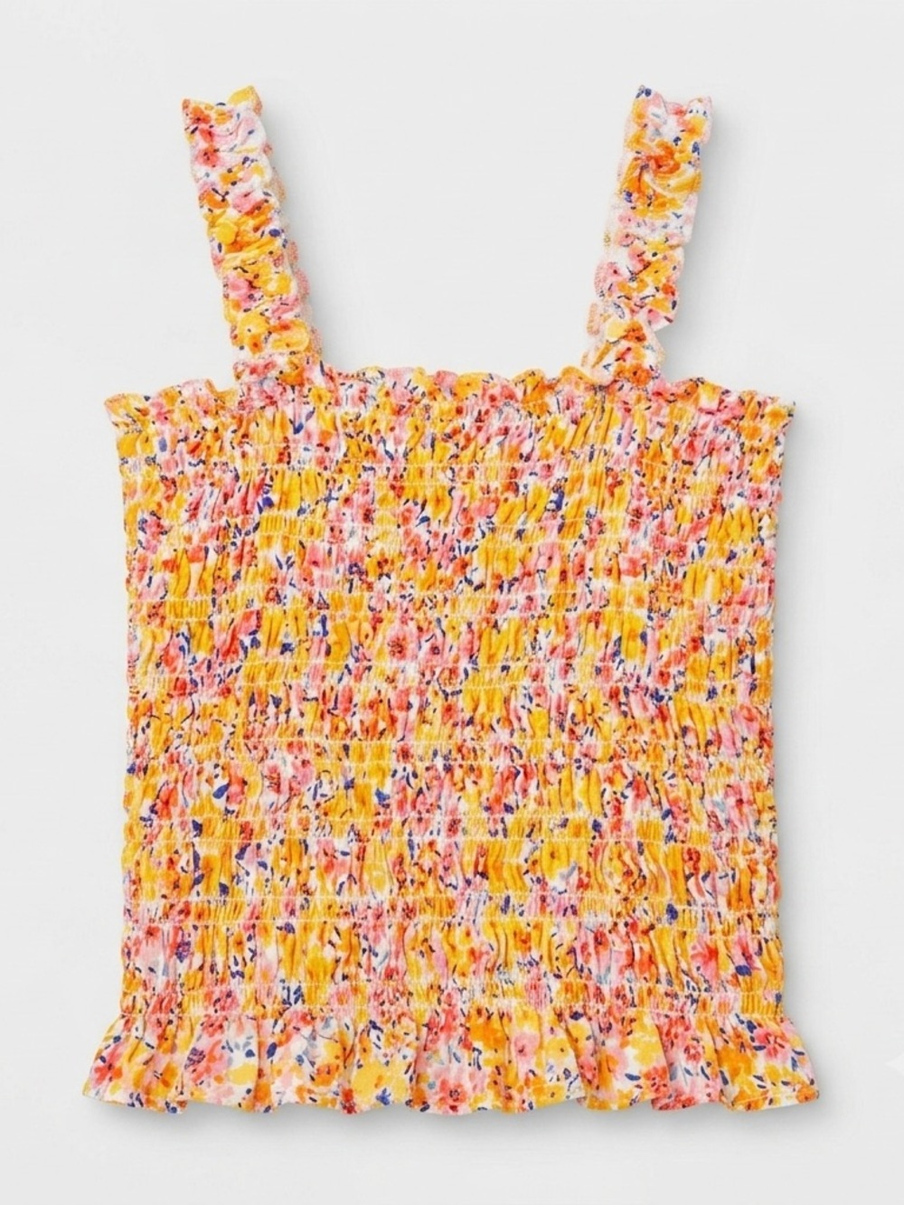Floral Smocked Camisole - Orange Multi